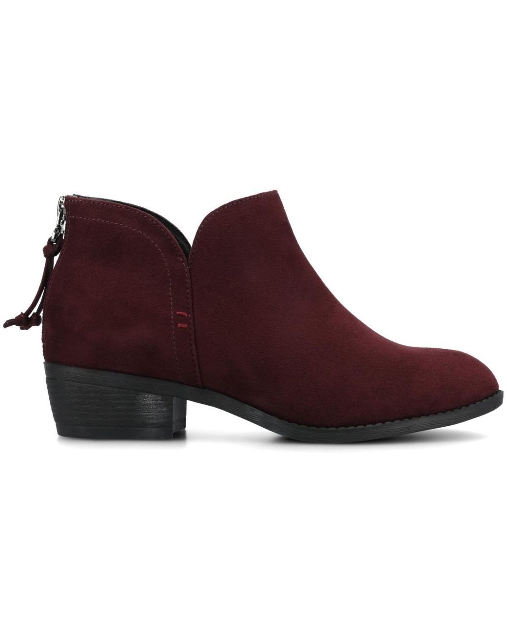 Split Booties Journee Collection Livvy Side Split Ankle Booties in Red | Lyst