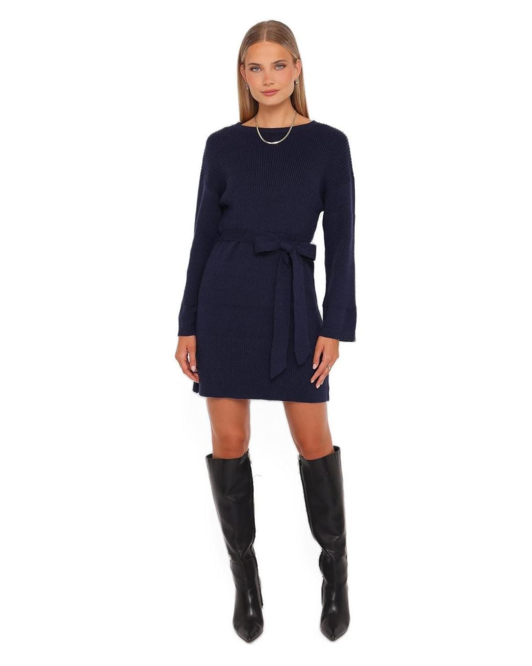 Petal & Pup Lucca Mini Sweater Dress in Blue | Lyst