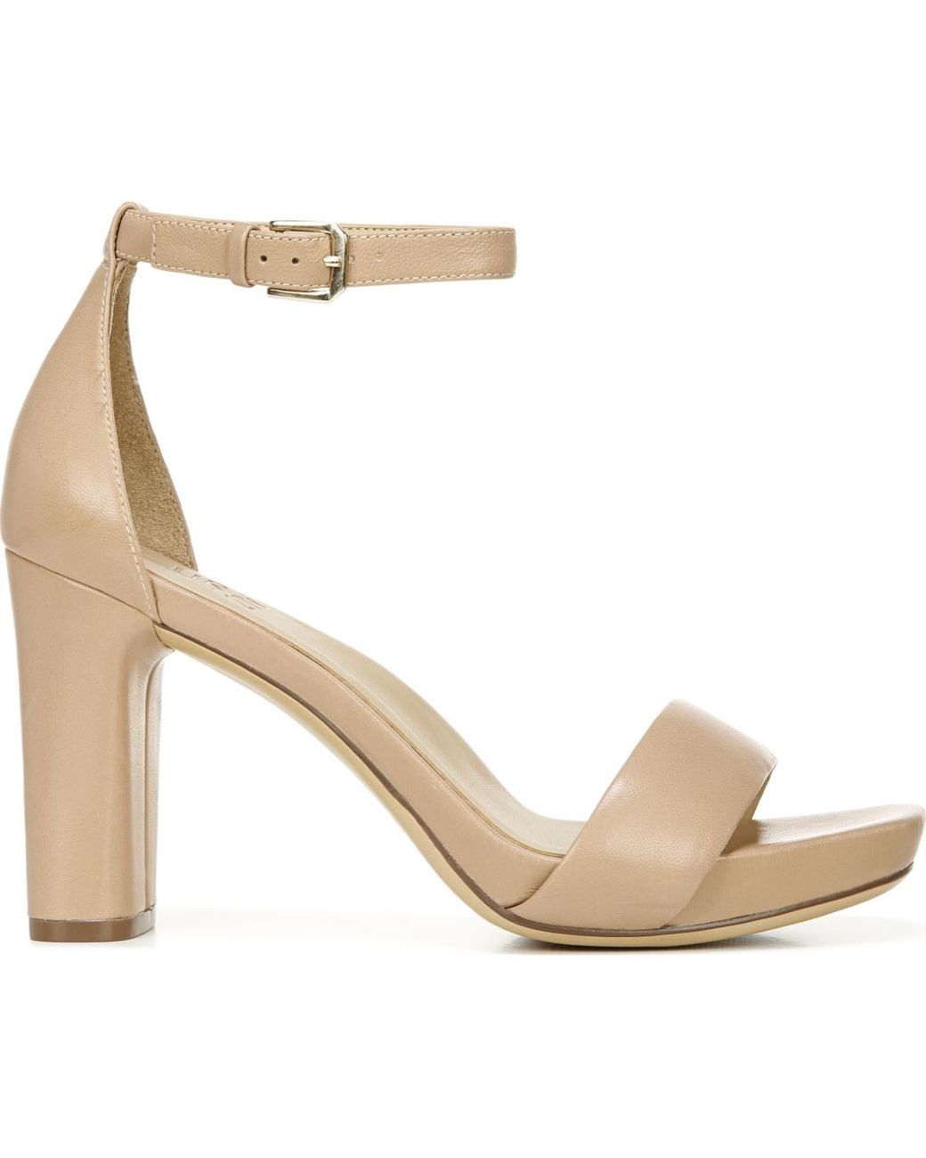 Naturalizer Metallic Joy Square Toe Ankle Strap Dress Sandals
