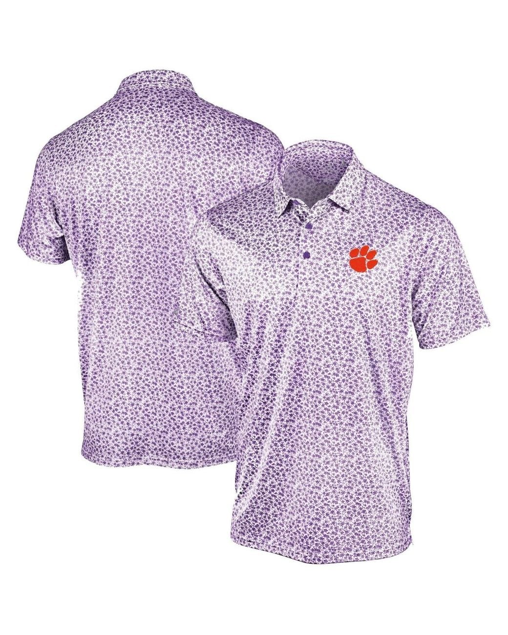 Antigua Clemson Tigers Flourish Polo Shirt in Purple for Men | Lyst