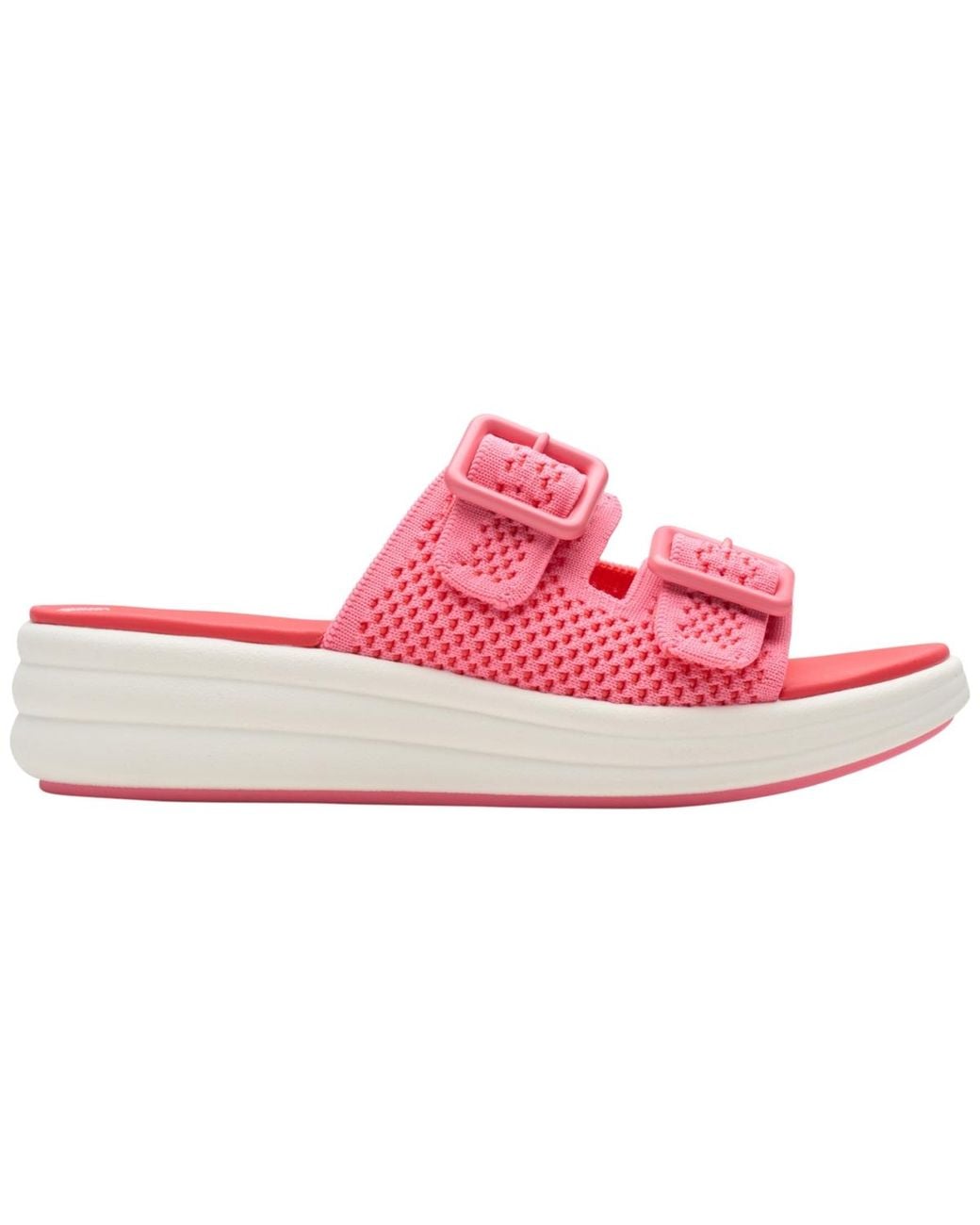 Clarks Red Cloudstepper Drift Faye Wedge Sandal