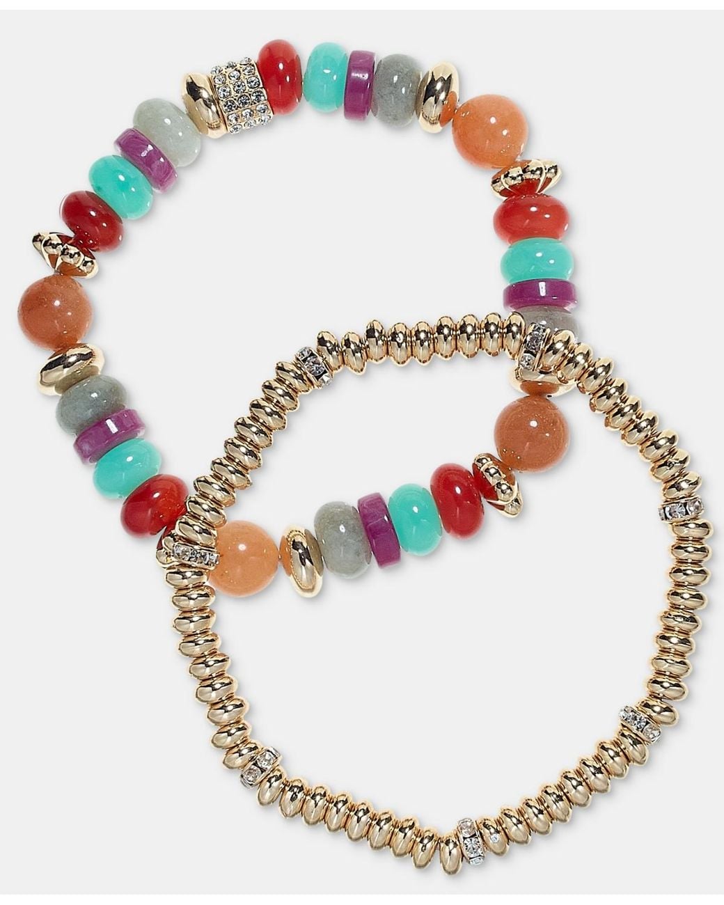 On 34th White 2-pc. Set Beaded Stretch Bracelets