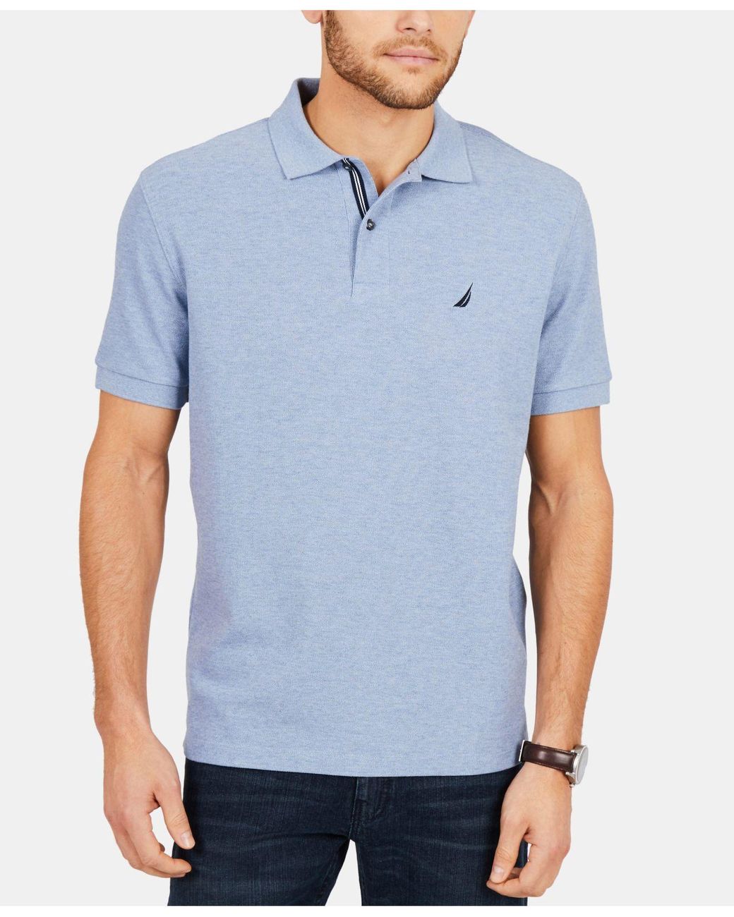 Nautica Cotton Classic Fit Performance Deck Polo in Blue for Men Lyst