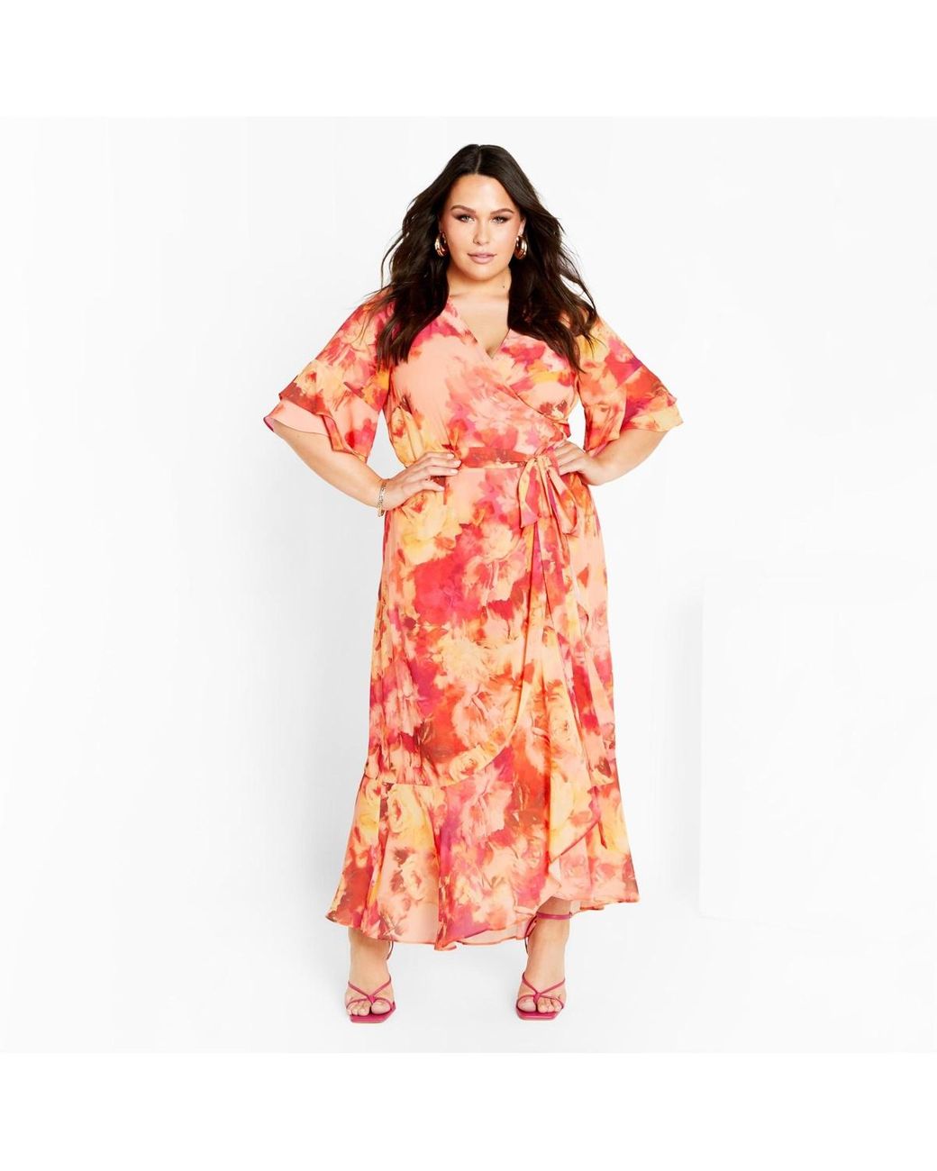 City Chic Mischa Maxi Dress in Red | Lyst