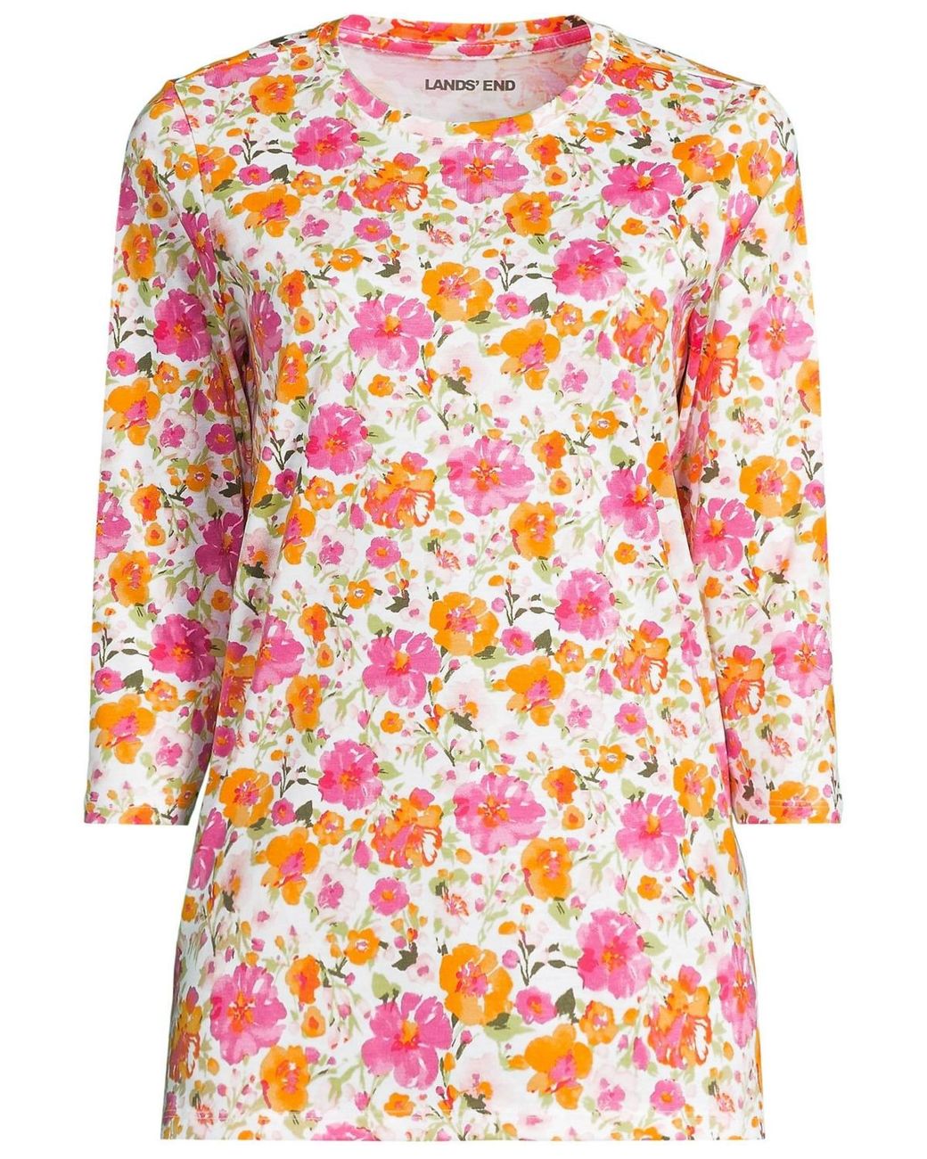 Lands' End Red 3/4 Sleeve