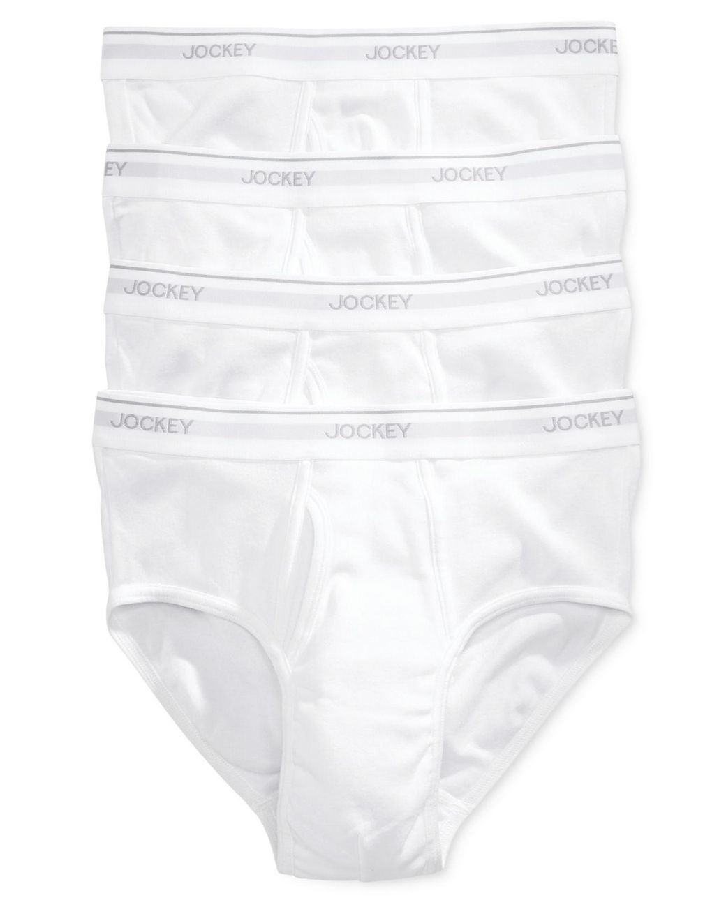 Jockey 4 Pack Essential Fit Staycool + Cotton Briefs in White for Men