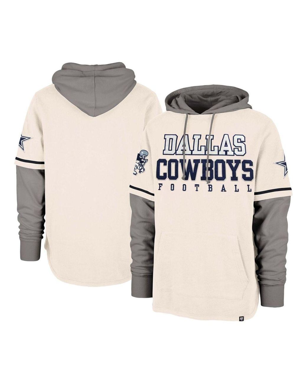 47 Brand Cream Dallas Cowboys Shortstop Pullover Hoodie in Natural for Men