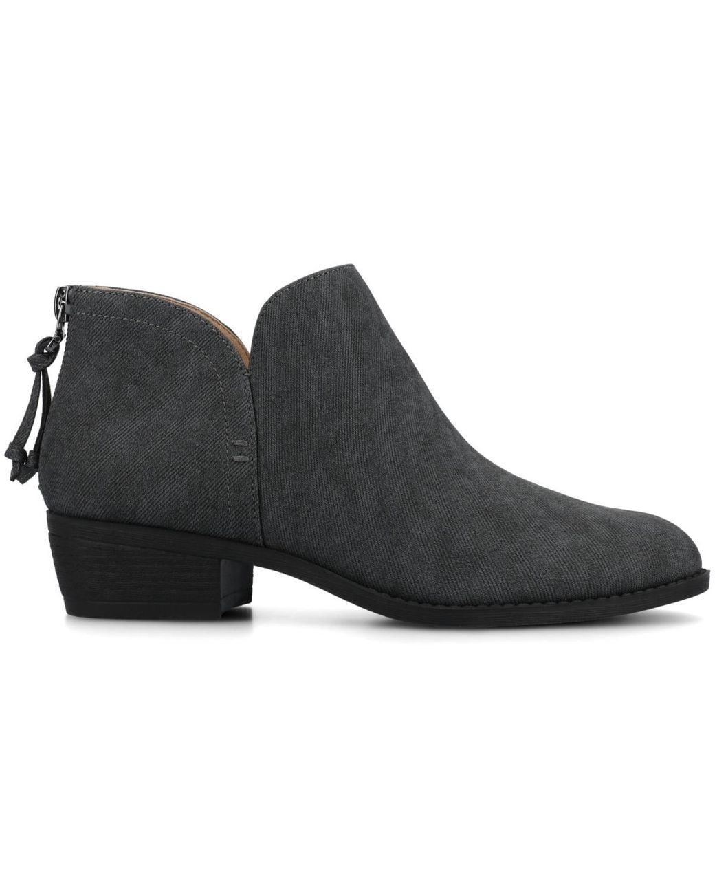 Journee Collection Black Livvy Side Split Ankle Booties