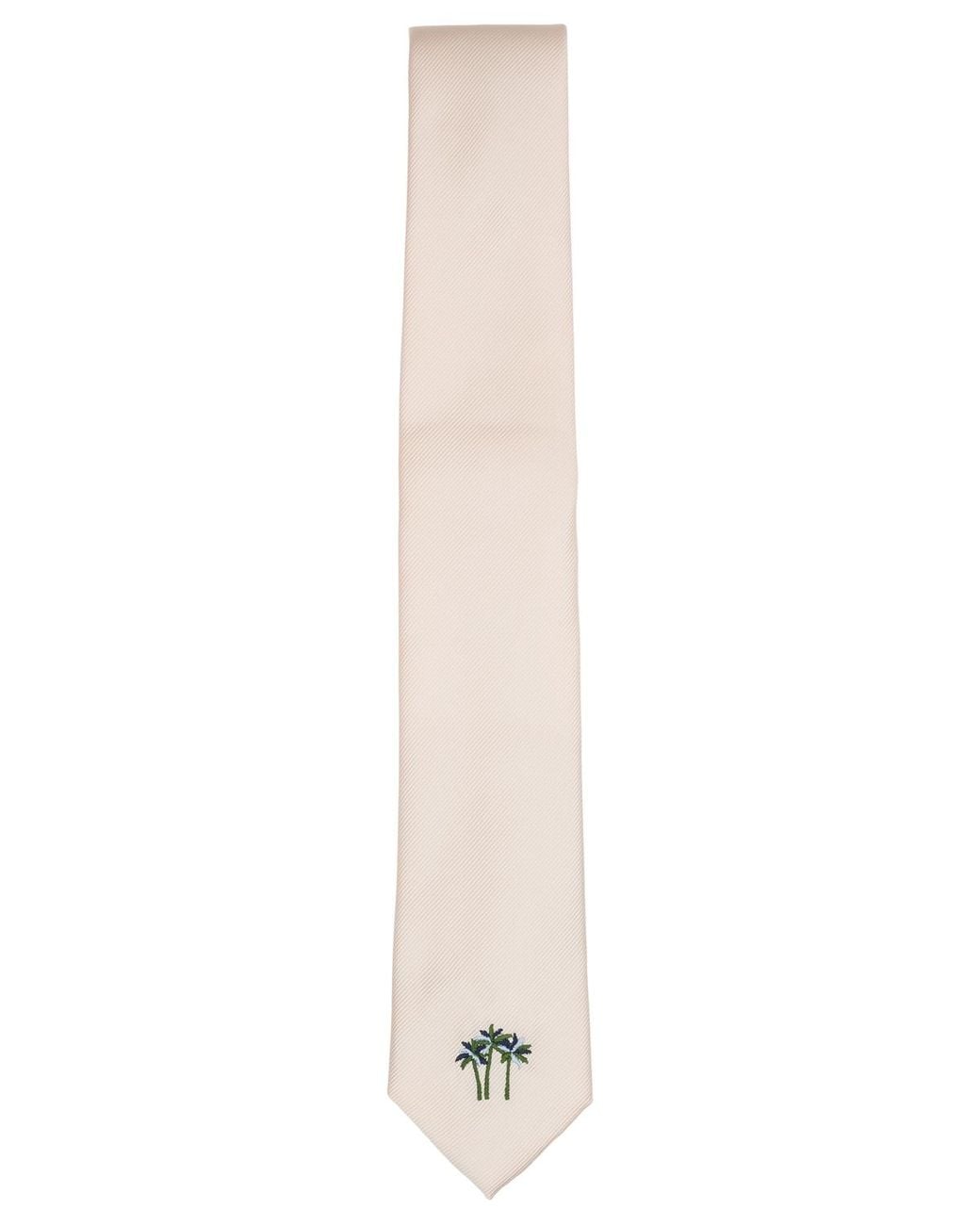 BarIII White Palm Print Solid Tie for men