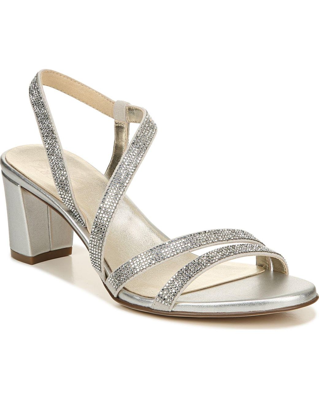 Naturalizer Leather Vanessa Strappy Sandals in Silver (Metallic) - Lyst