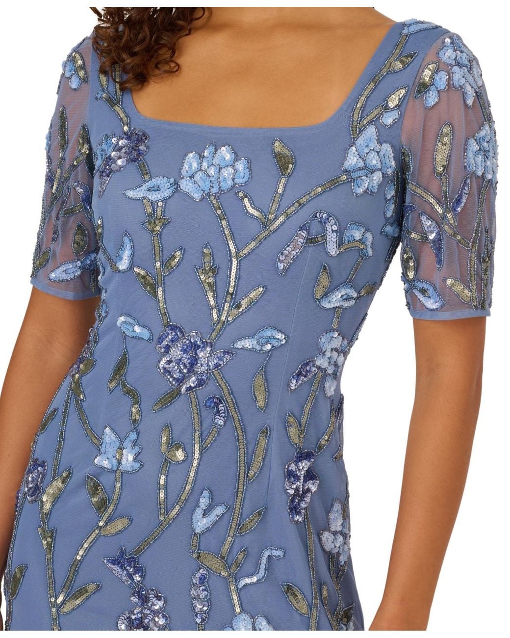 knee length dresses for ladies B Plus Size Sleeveless Midi Dress With Square Neck And Tiered Skirt main image 1