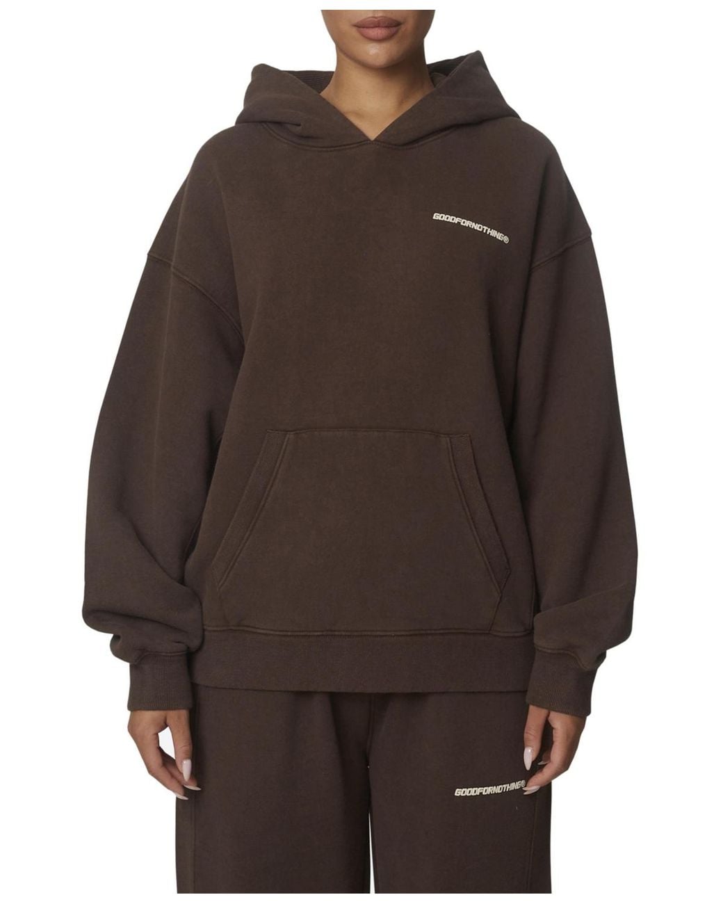 Good For Nothing Brown Essentials Pullover Hoodie