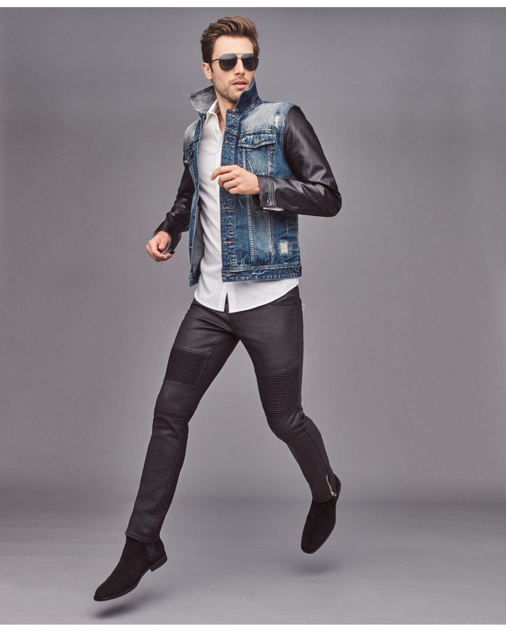 Men's Dylan Royal Blue Jacket Denim Leather – LeatherKloset