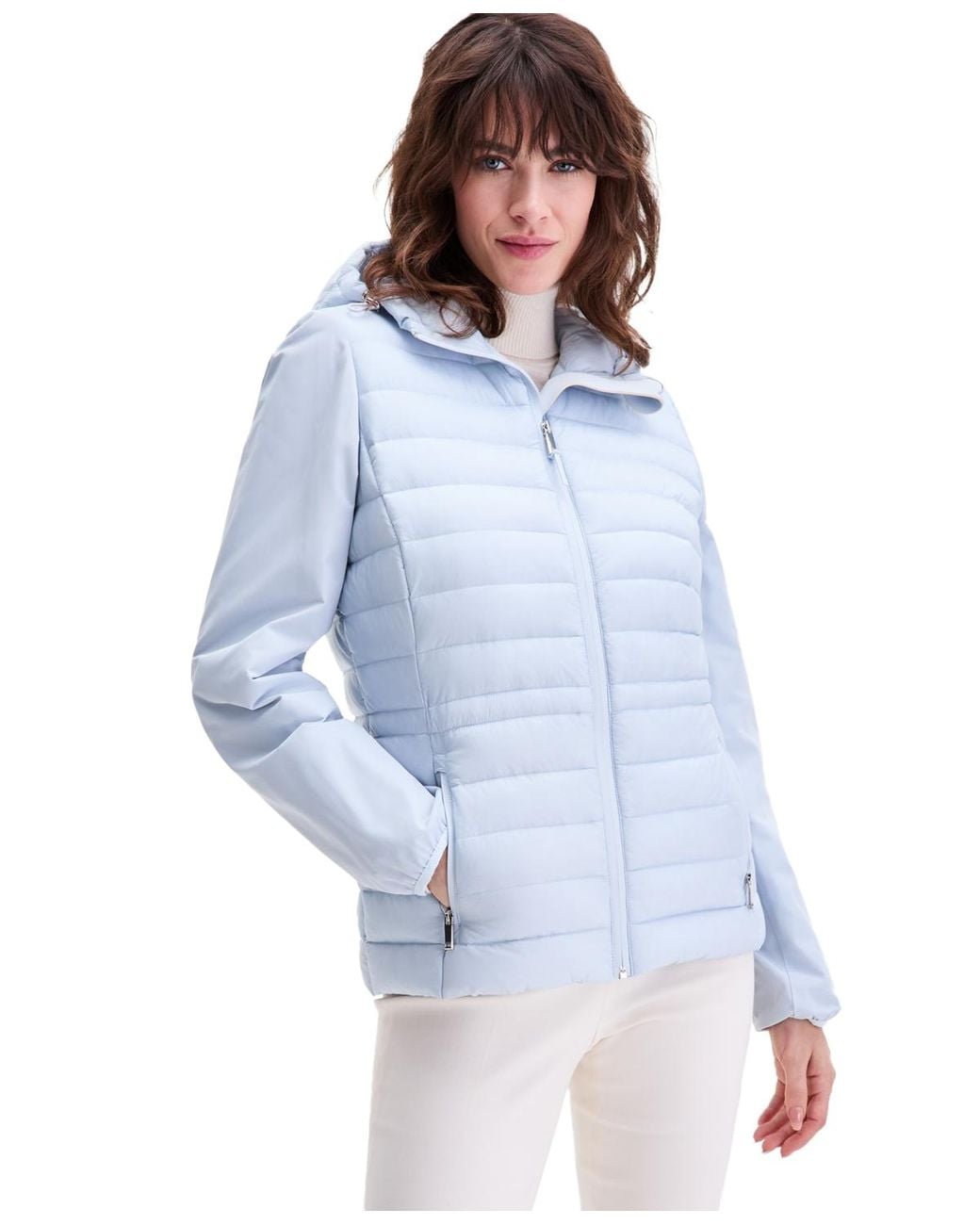 Calvin Klein Blue Mixed-media Packable Coat
