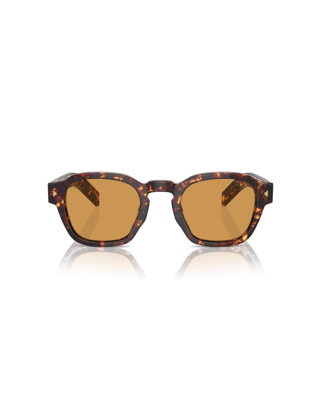 Prada Brown Photochromic Round Sunglasses for men