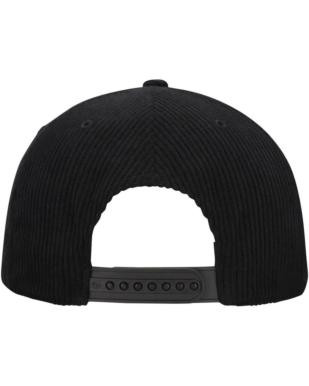 '47 Black Miami Heat Double Header Sidepatch Cord Hitch Adjustable Hat for men