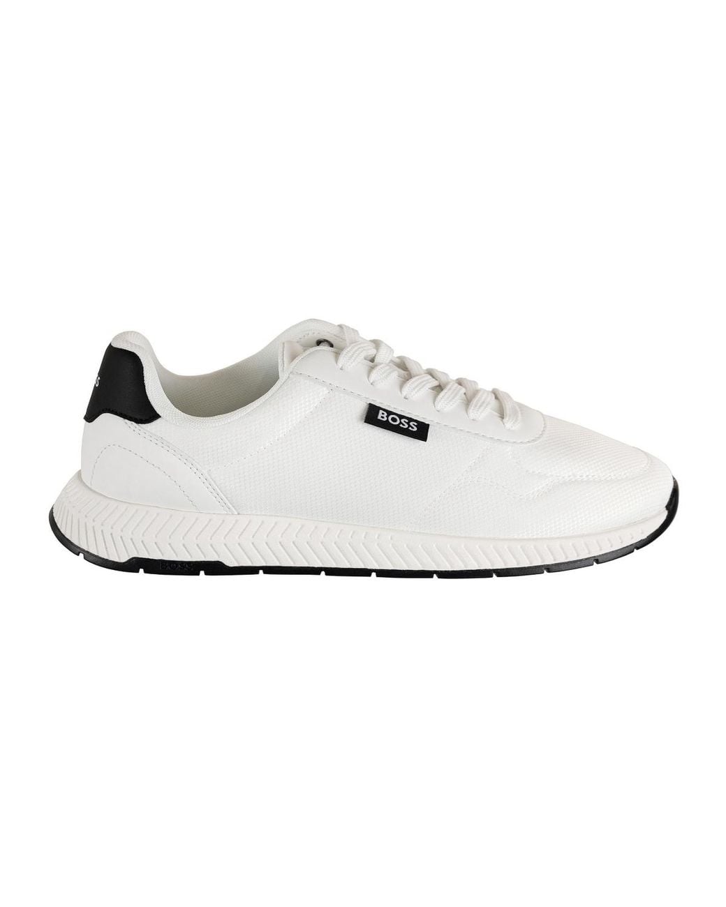 Boss White Boss Titanium Round Toe Running Shoes for men