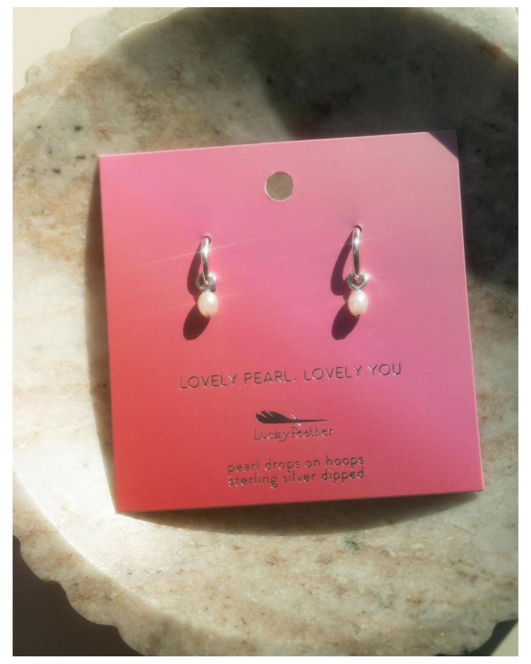 Lucky Feather Pink Hoops