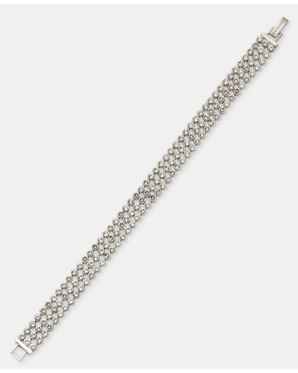 Givenchy Metallic Pave Triple Row Flex Bracelet