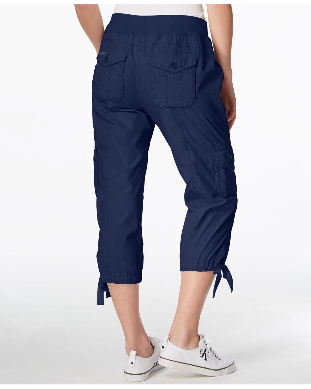 Calvin Klein Performance, Pants & Jumpsuits, Calvin Klein Ck Performance  Leggings Striped High Waist Ankle Crop Coral Navy