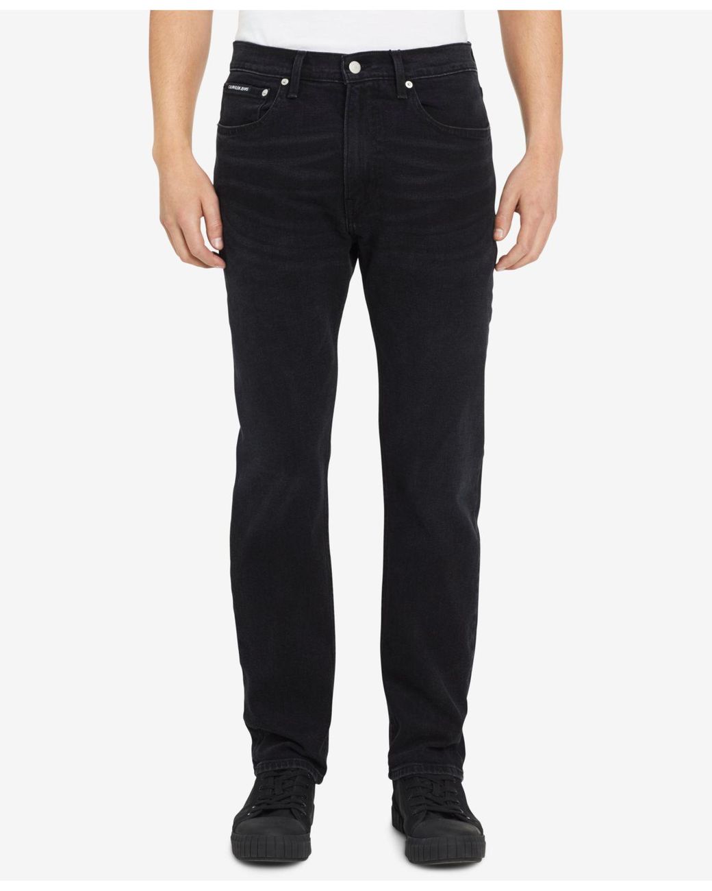 Calvin Klein Burlington Slim-fit Stretch Black Jeans for Men | Lyst