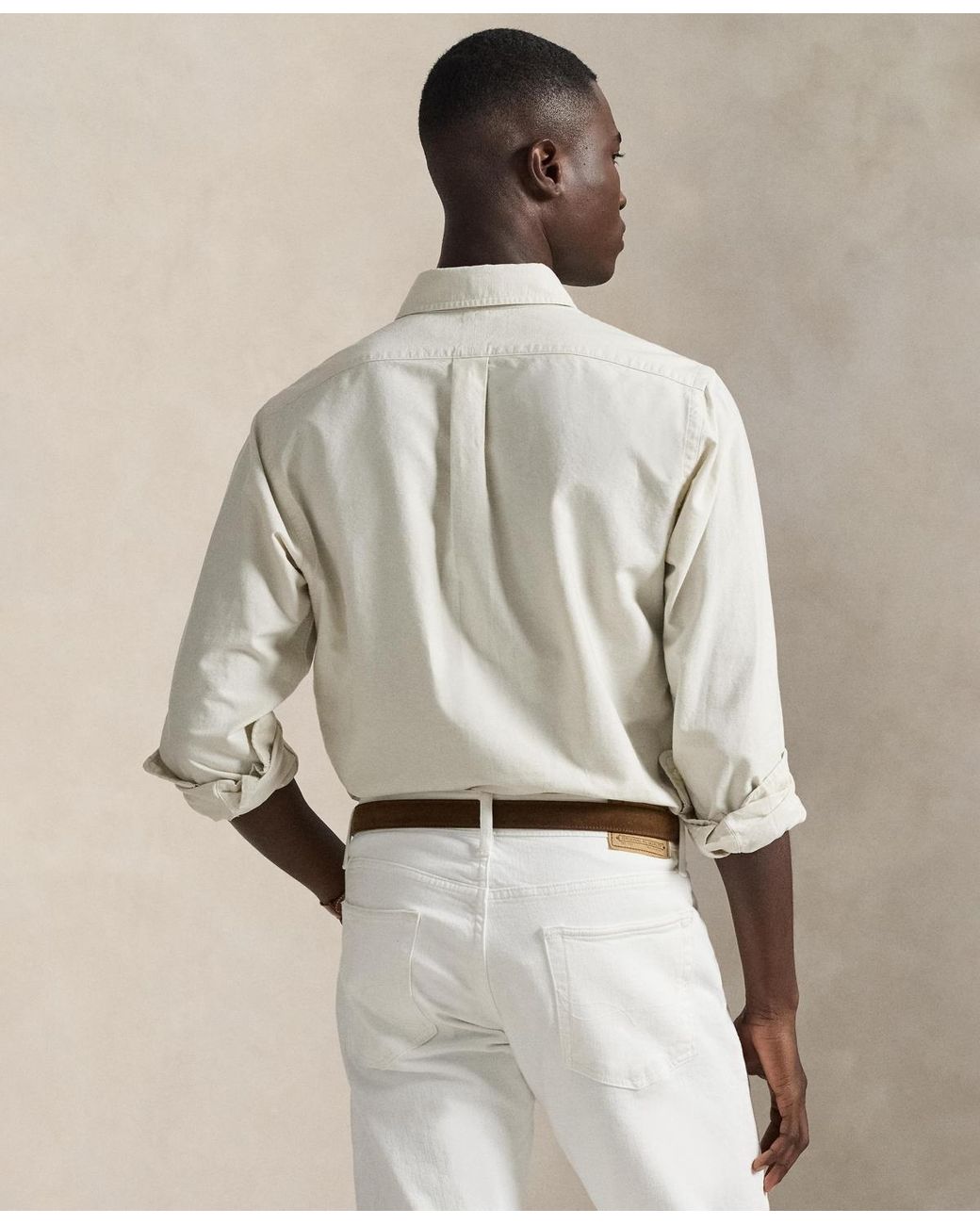 Polo Ralph Lauren Classic Fit Long Sleeve Oxford Shirt in Natural for ...
