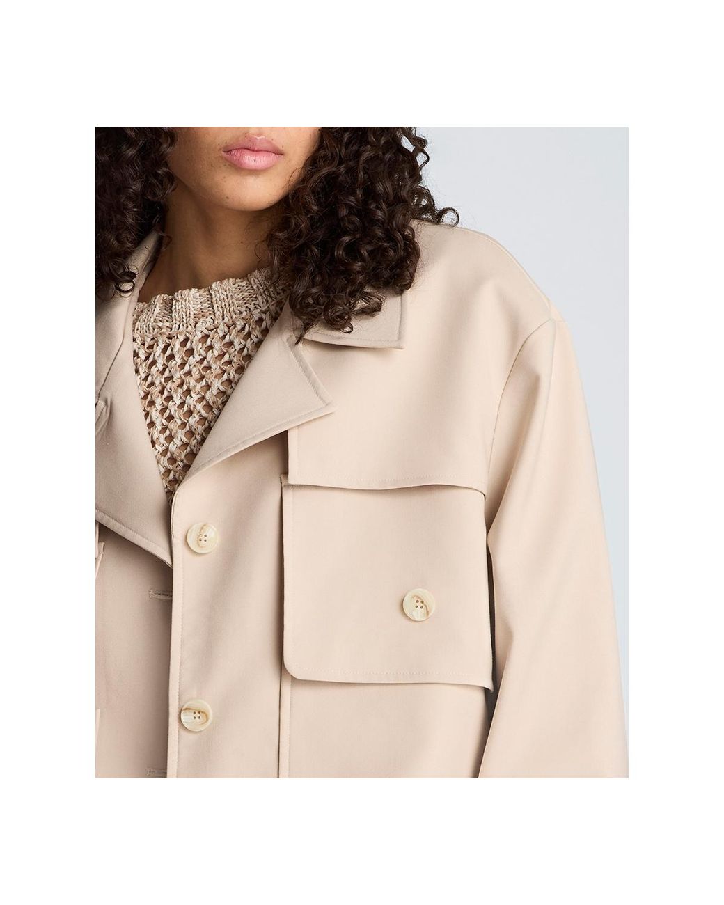 Kenneth Cole Natural Multi-pocket Button-front Jacket