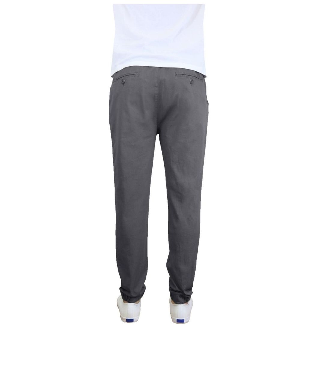 Galaxy By Harvic Gray Basic Stretch Twill joggers for men