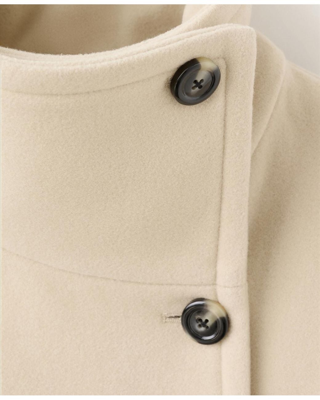 Mango Natural Wool-blend Funnel-neck Coat