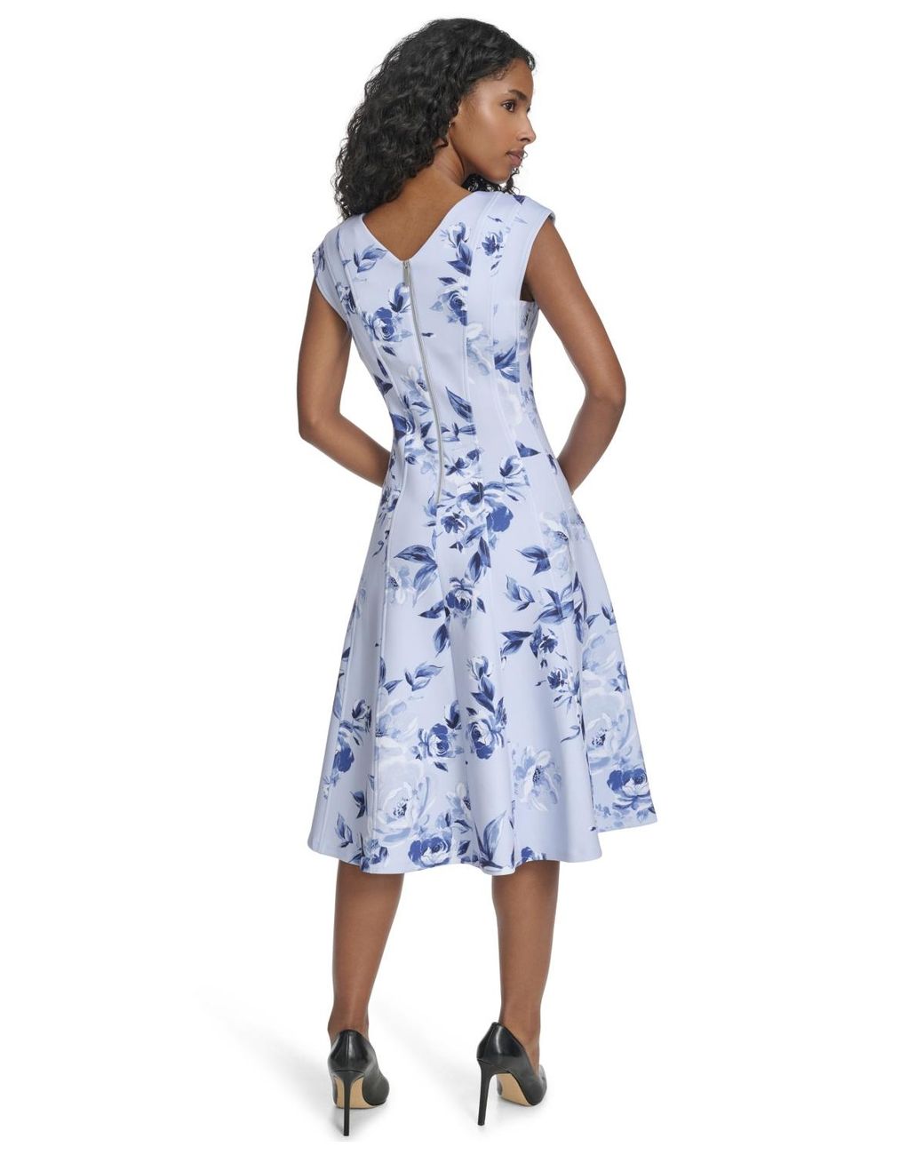 calvin klein colorblocked fit & flare dress Calvin Klein Women's Fit & Flare Color Block Dress Size 6,Navy Black White,  Belt