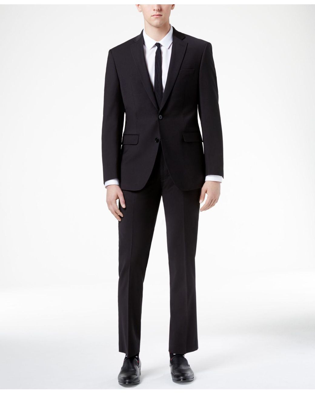 Calvin Klein Infinite Stretch Solid Slim Fit Suit Separates in Black