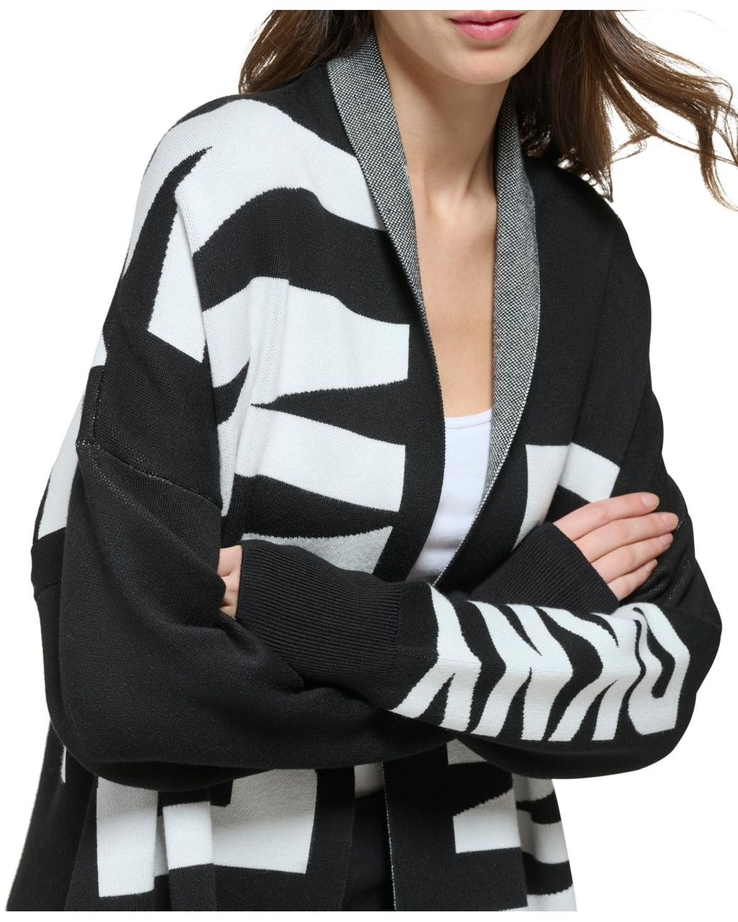 DKNY long-sleeve wool cardigan - Black