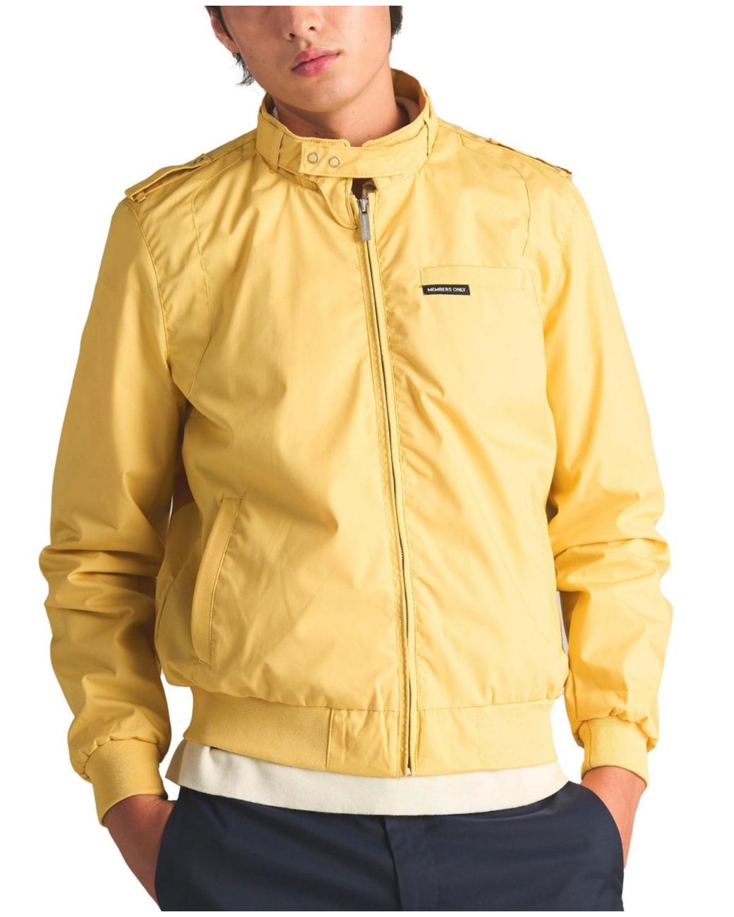 Members Only Classic Iconic Racer Jacket (slim Fit in Yellow for Men | Lyst