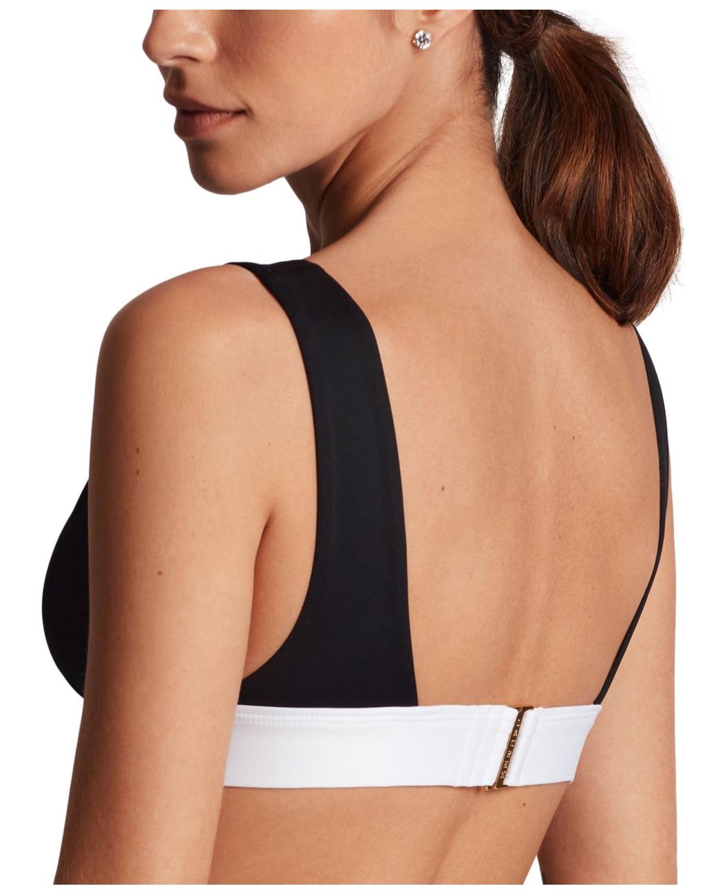 RALPH LAUREN☆バンド付きモダン Vネック ブラ スイムトップ Ralph Lauren Banded Modern V-neck Bikini Top in Black | Lyst