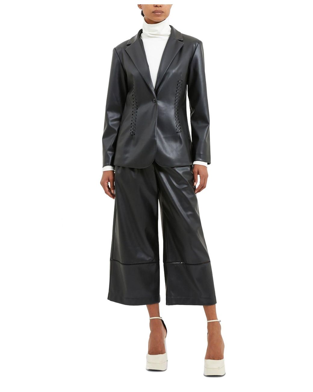 French Connection Corlenda Fauxleather Blazer in Black Lyst