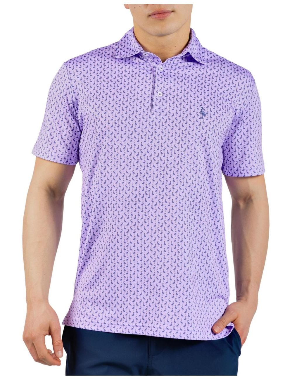Tailorbyrd Purple Byrds Printed Performance Poloshirts for men