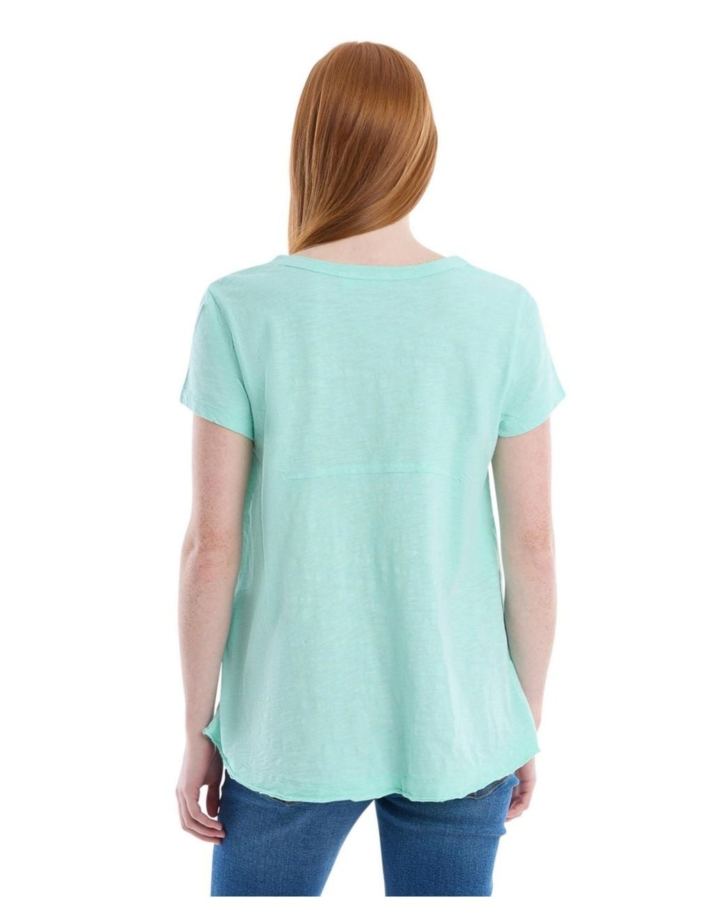 Wilt White 's Short Sleeve Placket Hi-lo Tee