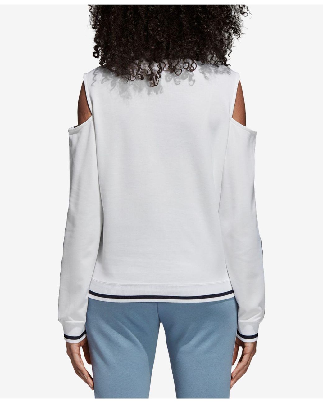 adidas Cotton Originals Active Icons Cold-shoulder Sweatshirt in White |  Lyst