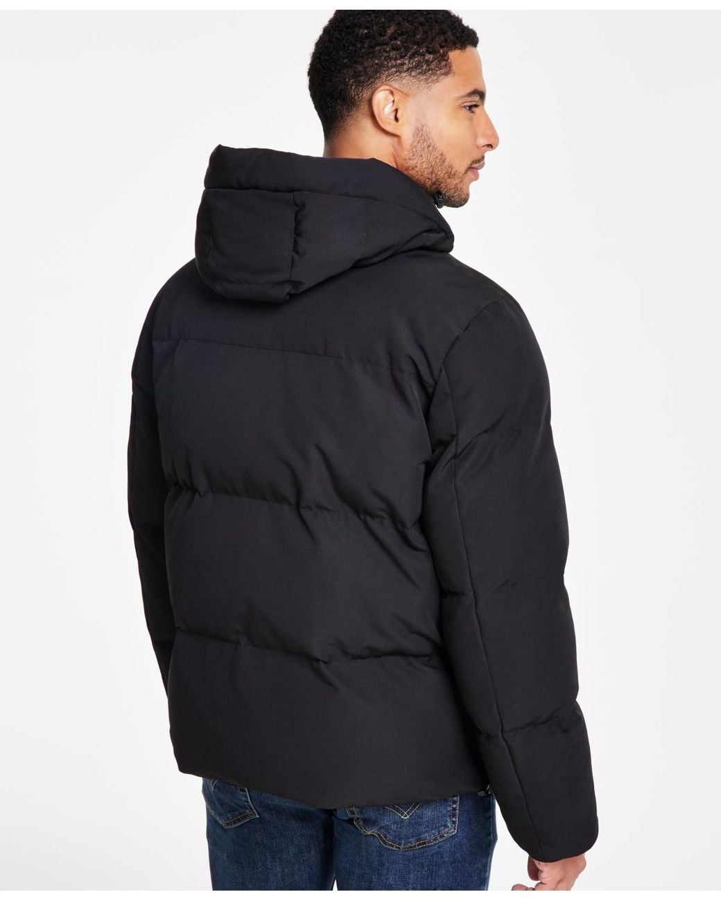Levi's Black Quilted Hooded Puffer Jacket for men