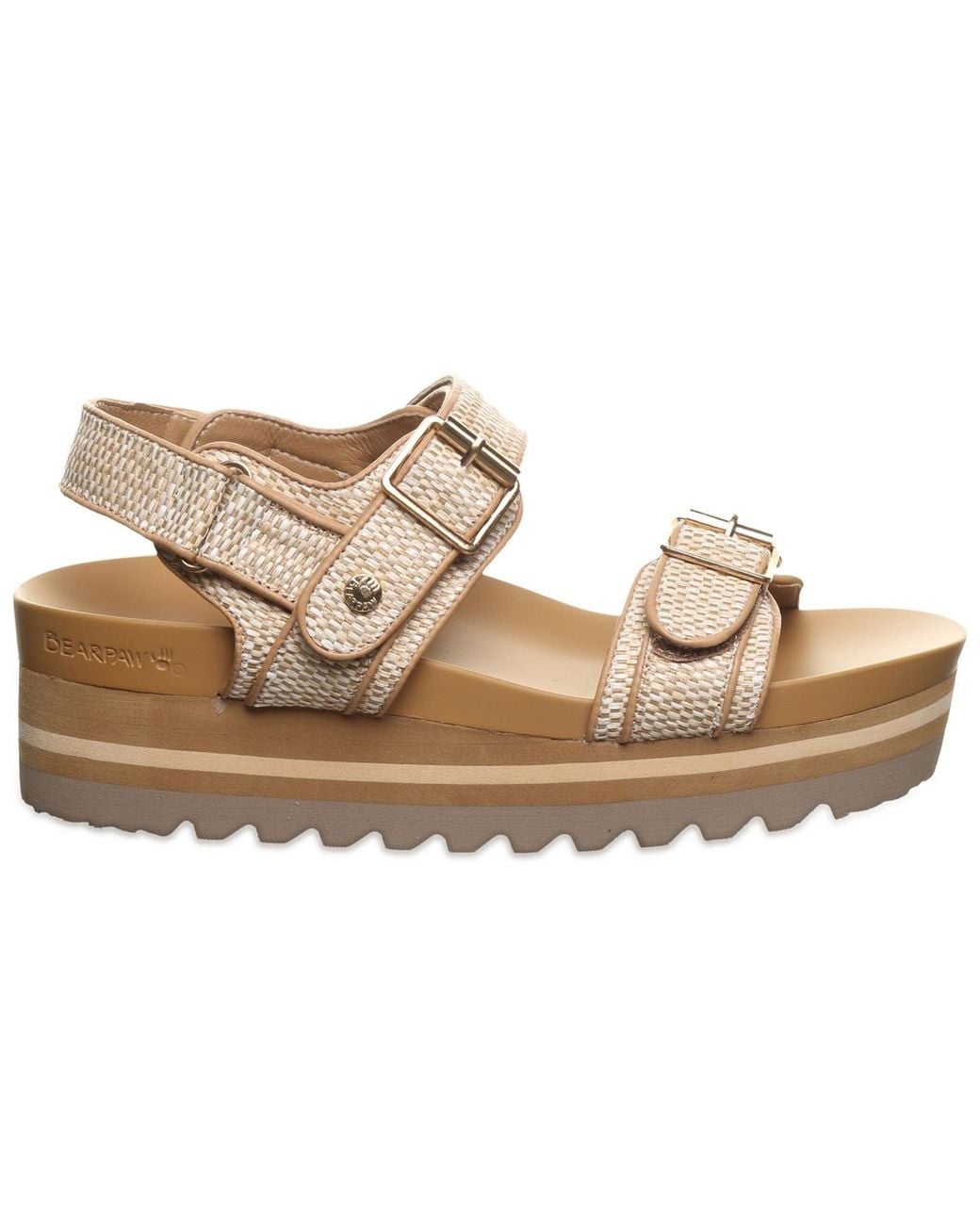BEARPAW Brown Gabrielle Round Toe Sandals