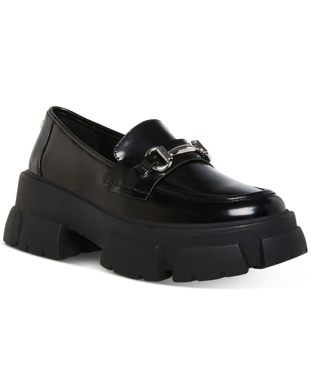 Steve Madden Trifecta Lug-sole Platform Loafers in Black | Lyst