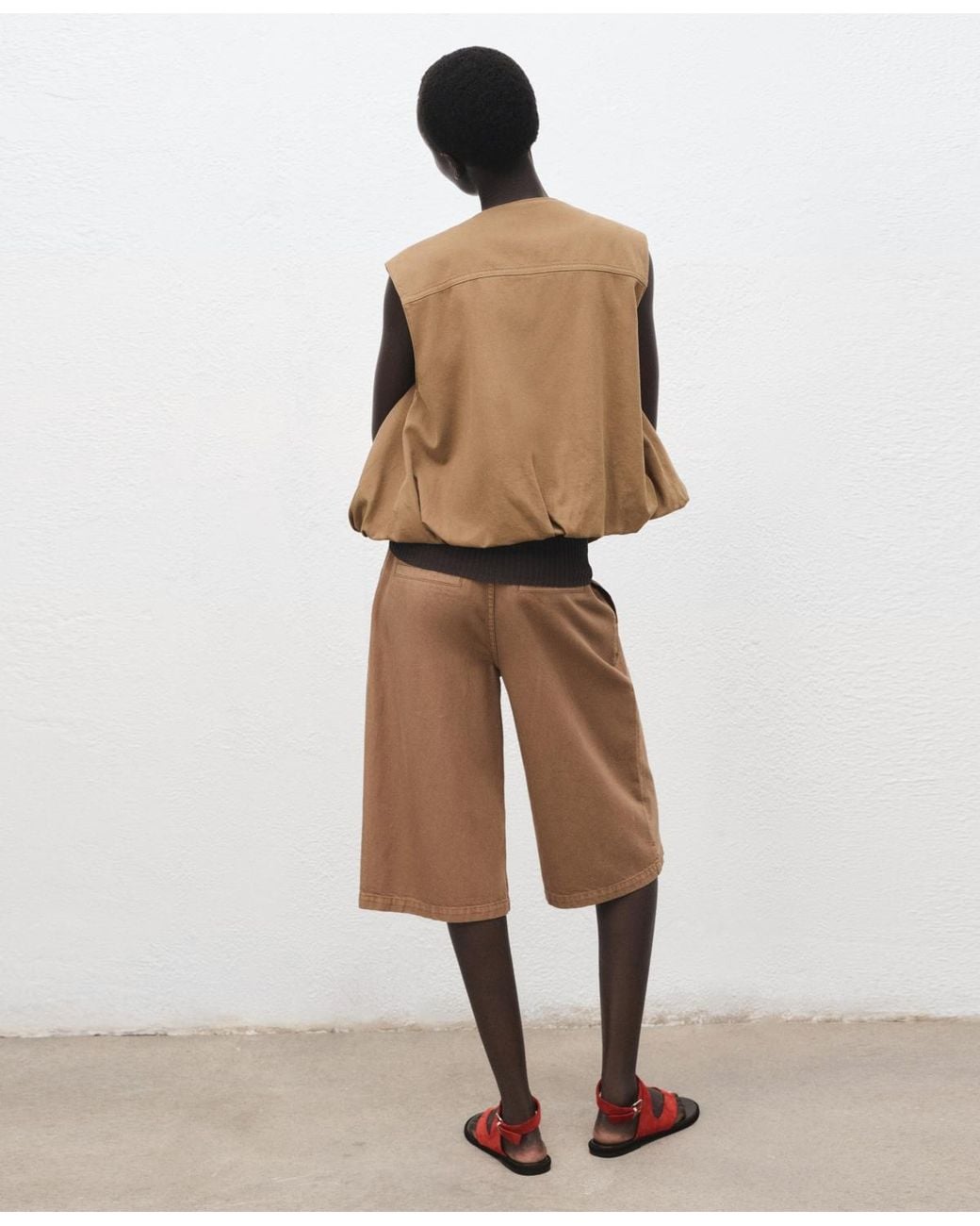 Mango Natural Belted Denim Jorts