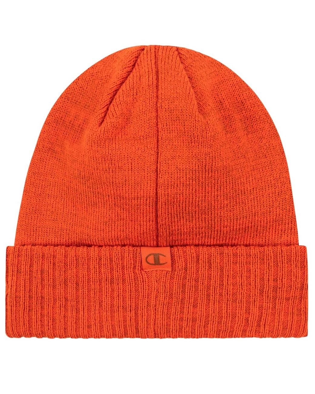Champion Orange Script Cuff Beanie for men
