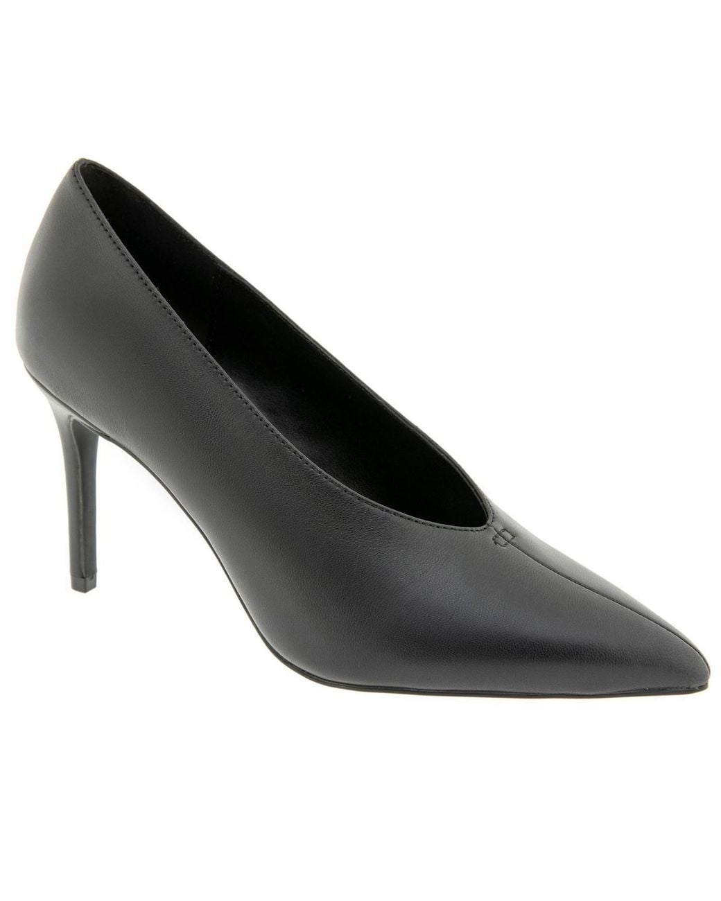 BCBGMAXAZRIA Black Basha High Vamp Leather Pump