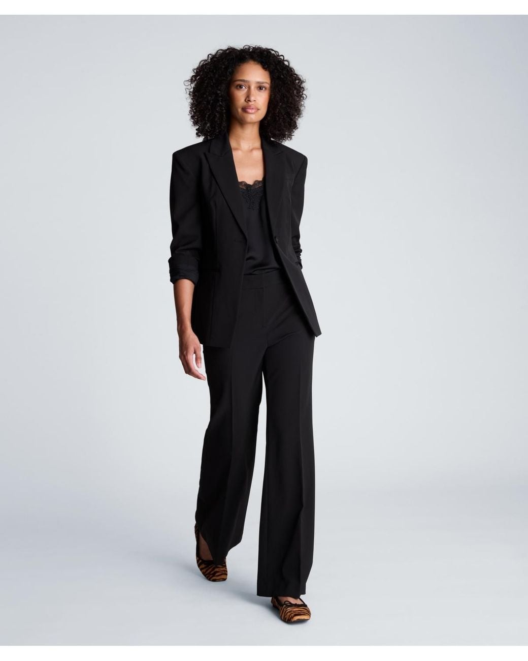 Kenneth Cole Black Luxe Stretch Twill One-button Blazer