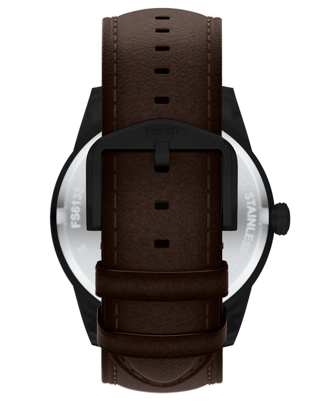 Fossil Black Pearson Multifunction Leather Watch for men