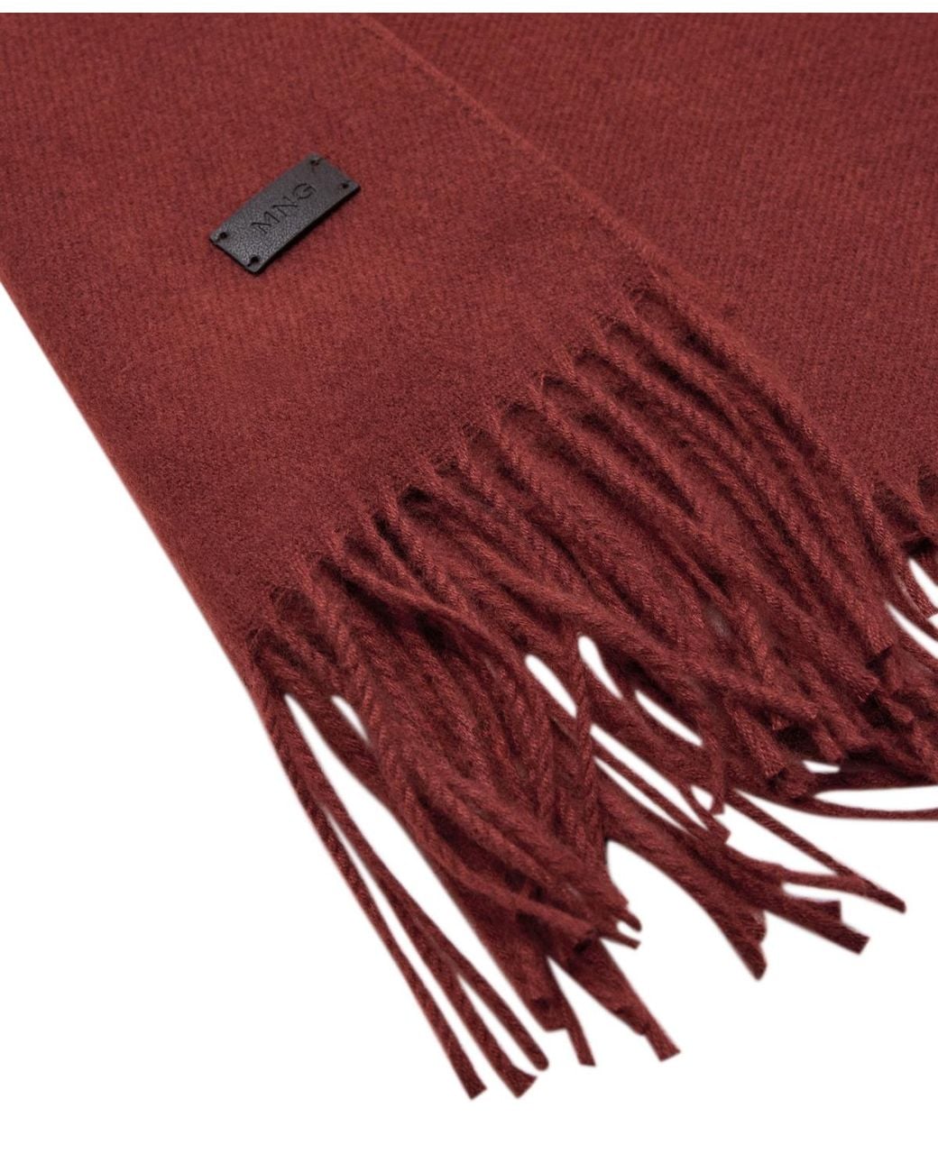 Mango Red Essentials Fringe Blanket Scarf for men