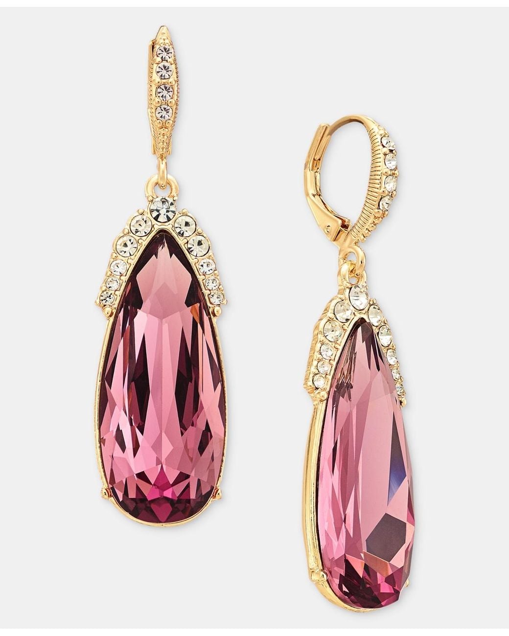 Givenchy Pink Crystal Pear-shape Drop Earrings