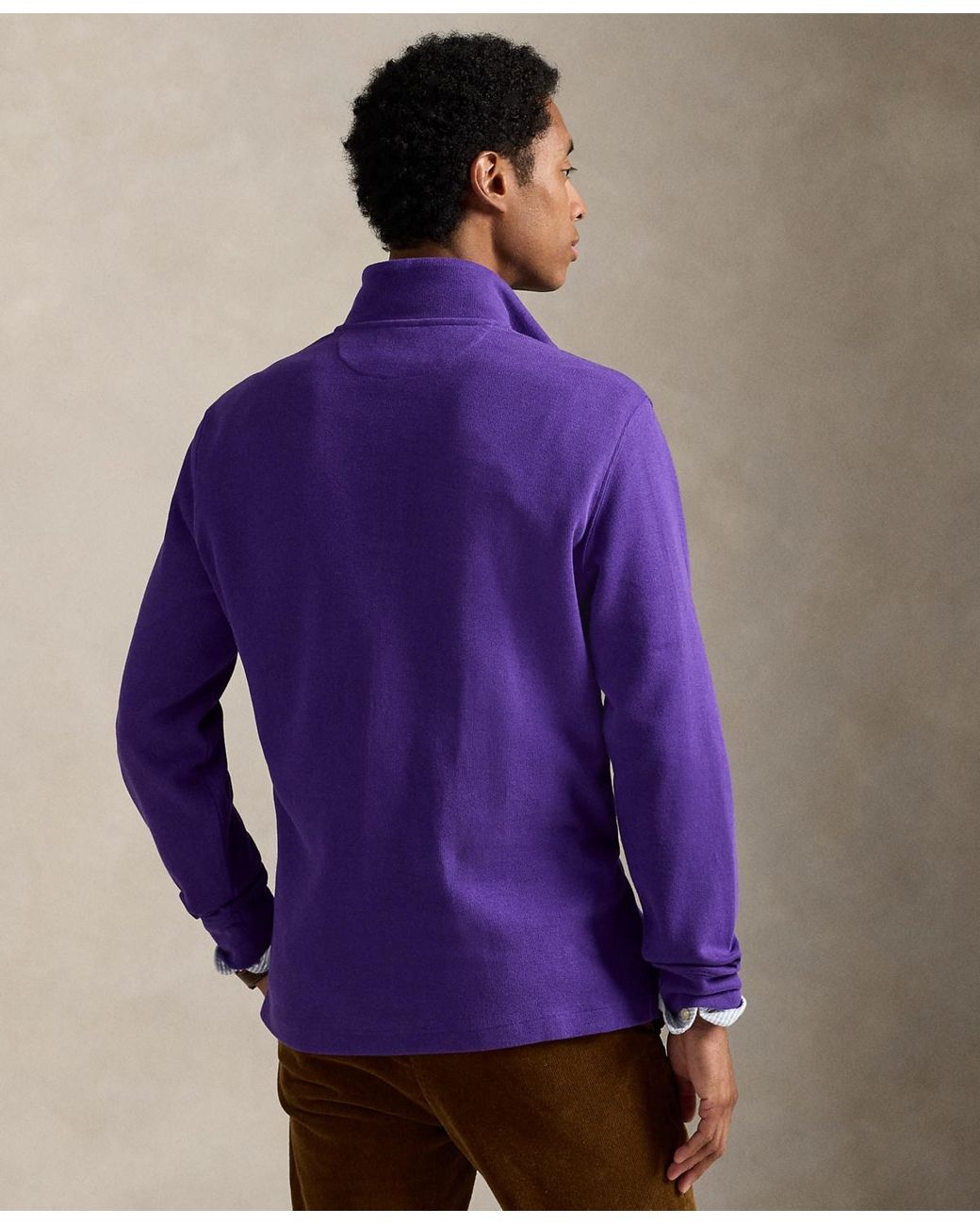 Polo Ralph Lauren Estate-rib Cotton Quarter-zip Pullover in Purple