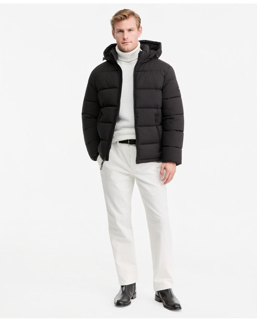 DKNY Black Classic Puffer Jacket for men